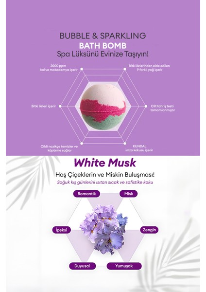 Yoğun Nemlendirme Etkili Dörtlü Vücut Bakım Hediye Seti KUNDAL Bath & Body Gift Edition (White Musk)