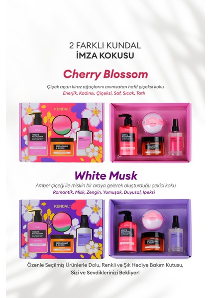 Yoğun Nemlendirme Etkili Dörtlü Vücut Bakım Hediye Seti KUNDAL Bath & Body Gift Edition (White Musk)