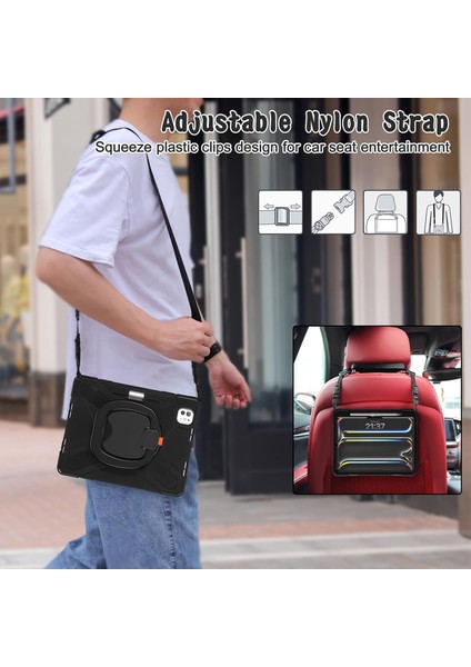 Apple iPad Pro 11 Inc 2. Nesil (2020) Yüzük Halka Standlı Zırhlı Armor Defender Kalemlikli Kılıf A2228 A2068 A2230 modelleri