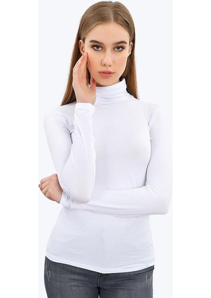 194 Kadın Tam Balıkçı Yaka Uzun Kol Likralı Modal Body