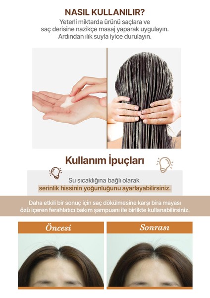 Saç Dökülmelerine Karşı Bakım Kremi KUNDAL Hair Loss Relief Treatment Real Beer Yeast (Herb Mint)