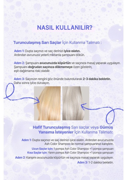 Sarı-Küllü Saçlara Özel Renk Koruyucu Bakım Şampuanı KUNDAL Ash Color Shampoo 300ml (Pear & Freesia)