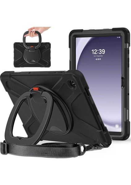 Samsung Galaxy Tab A7 Lite Yüzük Halka Standlı Zırhlı Armor Defender Kılıf -T225