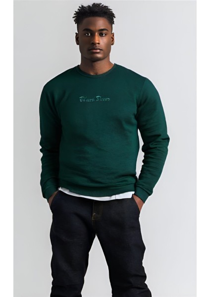 Unisex Bisiklet Yaka Oversize Şardonlu Basic Sweatshirt
