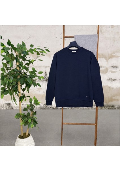 Unisex Beyaz Bisiklet Yaka Oversize Şardonlu Basic Sweatshirt fiyatları