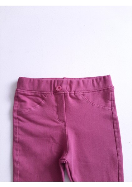 Kız Çocuk Beli Lastikli Pamuklu Esnek Kışlık Kumaş Tayt Pantolon modelleri