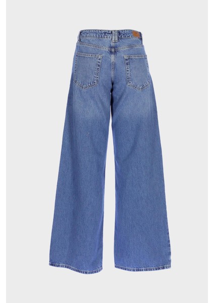 Weslie Açık Mavi Yüksek Bel Patı Fermuarlı Wideleg Jean Pantolon C 4530-109 fiyatları