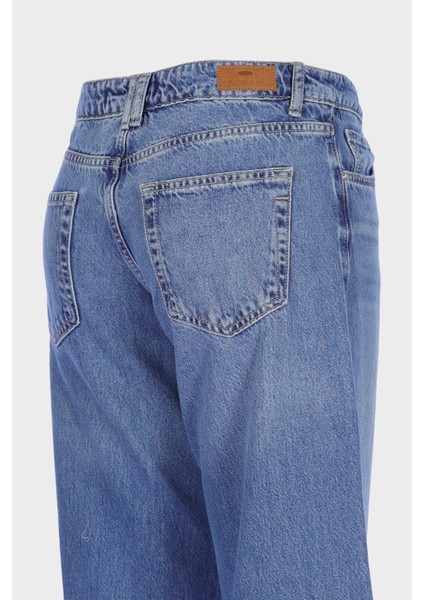 Weslie Açık Mavi Yüksek Bel Patı Fermuarlı Wideleg Jean Pantolon C 4530-109 modelleri