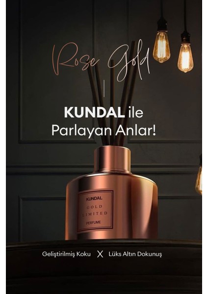 Parfüm Difüzörü Seçkin Seri KUNDAL Perfume Diffuser Rose Gold Edition 200ml 2 Adet (Jasmine Woody)