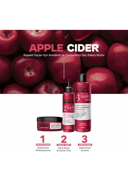 Expert Apple Cider Peeling Şampuan + Tonik + Şampuan 3'lü Set