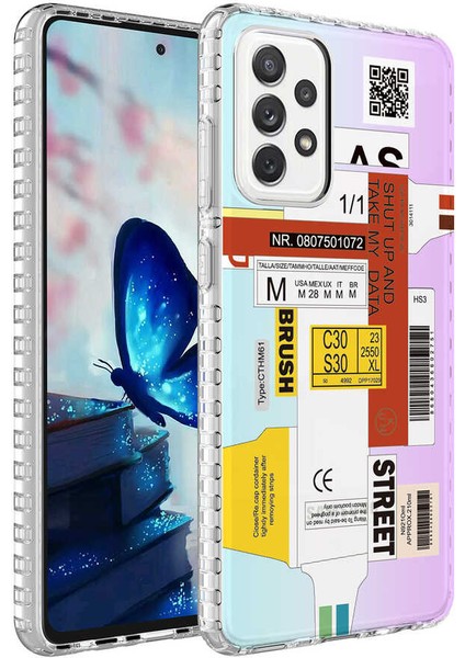 Galaxy A73 Kılıf Airbag Kenarlı Renkli Desenli Silikon Zore Elegans KAPAK-NO2-8680436629604-MLTD8104