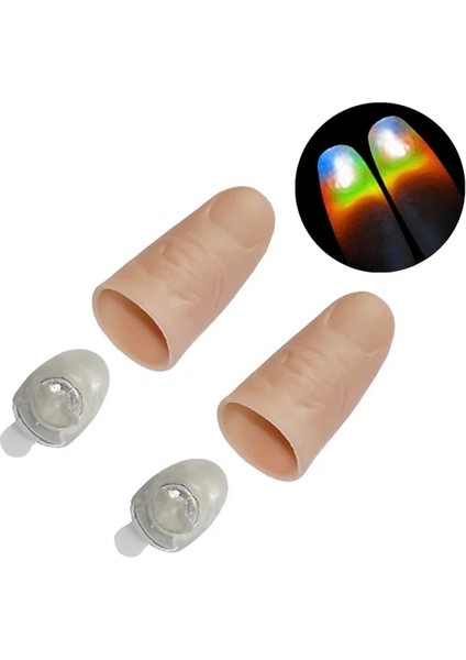 06 2 Adet Başparmak LED Işık Up Oyuncaklar Çocuklar Büyülü Trick Sahne Komik Yanıp Sönen Parmaklar Fantastik Parlayan Oyuncaklar Çocuk Aydınlık Hediyeler (Yurt Dışından)
