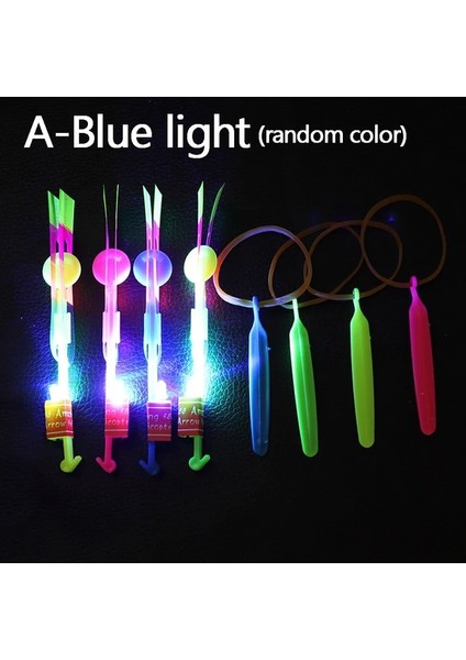 A-Mavi Işık 1-10 Adet LED Işık Çekim Mancınık Uçan Oyuncaklar Aydınlık Roket Helikopter Lastik Bant Mancınık Uçan Oyuncak Çocuklar Için Boys Hediyeler (Yurt Dışından)