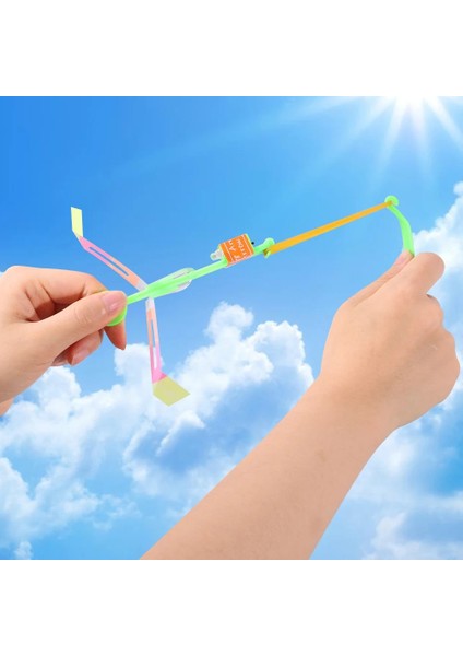 A-Mavi Işık 1-10 Adet LED Işık Çekim Mancınık Uçan Oyuncaklar Aydınlık Roket Helikopter Lastik Bant Mancınık Uçan Oyuncak Çocuklar Için Boys Hediyeler (Yurt Dışından)