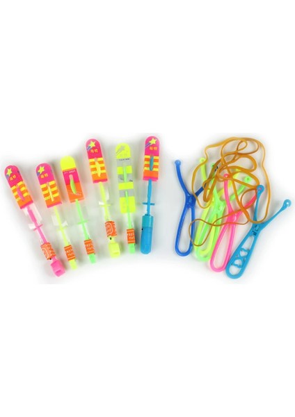 A-Mavi Işık 1-10 Adet LED Işık Çekim Mancınık Uçan Oyuncaklar Aydınlık Roket Helikopter Lastik Bant Mancınık Uçan Oyuncak Çocuklar Için Boys Hediyeler (Yurt Dışından)