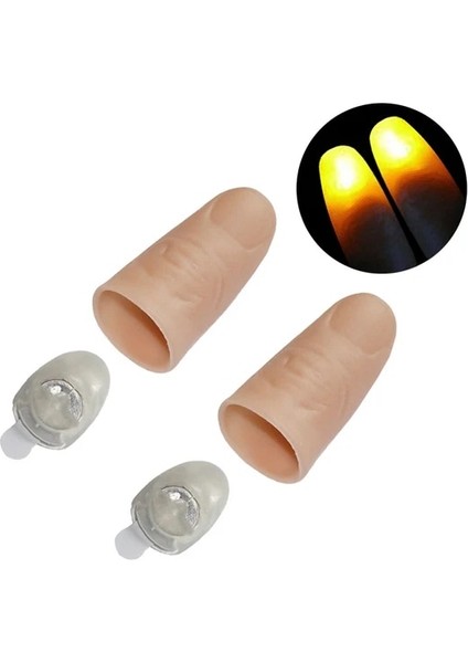 01 2 Adet Başparmak LED Işık Up Oyuncaklar Çocuklar Büyülü Trick Sahne Komik Yanıp Sönen Parmaklar Fantastik Parlayan Oyuncaklar Çocuk Aydınlık Hediyeler (Yurt Dışından)