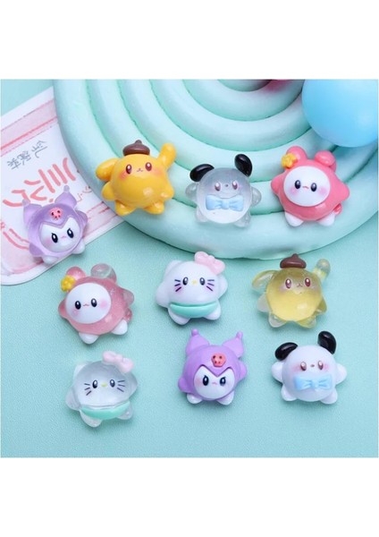 My Melody1 10 Adet Sanrios Yuvarlak Şekil Kuromi Kittys Purin Köpek Melody Pochacco Reçine Aydınlık Aksesuarları Dıy Dekoratif Malzemeler Yama Oyuncak (Yurt Dışından) fiyatları