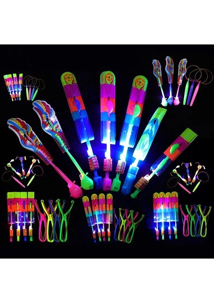 1 Adet Kuş Ok 1 Adet Açık Flaş Sapan Oyuncaklar LED Gece Lambası Çocuklar Bebek Aydınlık Sapan Yenilik Oyuncak Elastik Helikopter Dönen Uçan Oyuncak (Yurt Dışından)