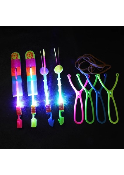 03-20.5cm El Feneri 10/1 Adet Çocuk Ok Roket Oyuncaklar Aydınlık Flaş LED Aydınlatma Up Lastik Bant Mancınık Oyunları Açık Elastik Hızlı Uçan Hediyeler (Yurt Dışından)