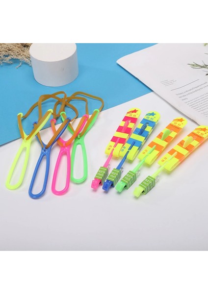 03-20.5cm El Feneri 10/1 Adet Çocuk Ok Roket Oyuncaklar Aydınlık Flaş LED Aydınlatma Up Lastik Bant Mancınık Oyunları Açık Elastik Hızlı Uçan Hediyeler (Yurt Dışından)