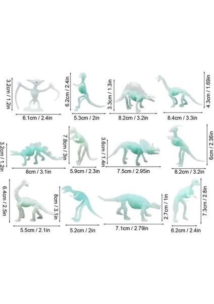12 Adet 12 Adet Karanlıkta Glow Dinozor Oyuncak Aydınlık Dinozor Modeli Şekil Oyuncak Dekorasyon Parti Favor Doğum Günü Hediyesi Çocuklar Için (Yurt Dışından)