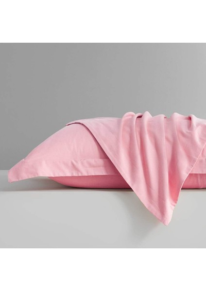Pamuklu Volanlı Süs Dikişli Pembe 2 Adet 50 x 70 Yastık Kılıfı