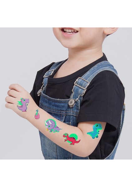 WS-Y099 Popüler Dinozor Aydınlık Boya Dövme Etiket Çocuk Kız Karikatür Eğlenceli Tyrannosaurus Su Geçirmez Geçici Floresan Glow Oyuncaklar (Yurt Dışından)