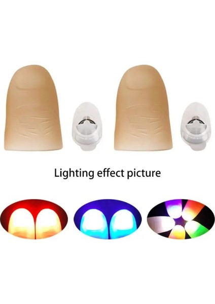 Renkli Işık 2 Adet / Takım Sihirli Aydınlık Parmaklar Oyuncaklar Bir Çift LED Yanıp Sönen Başparmak Trick Sahne Çocuk Yetişkinler Için Cadılar Bayramı Partisi Oyuncaklar Hediyeler (Yurt Dışından)