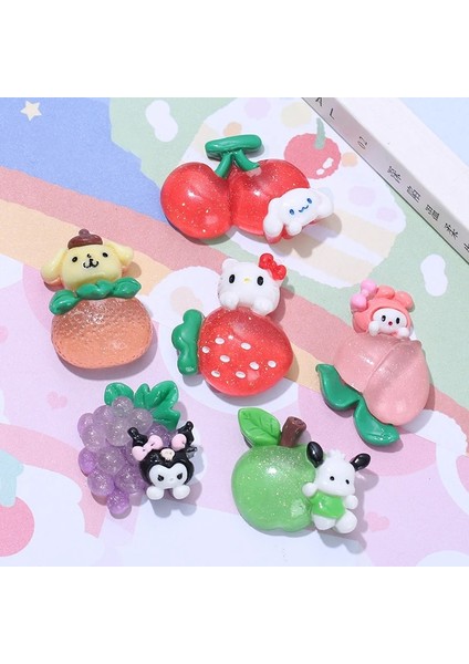 My Melody 10 Adet Anime Sanrios Aydınlık Meyve Serisi Kawaii Reçine Yama Dıy Telefon Kılıfı Delik Ayakkabı Saç Aksesuarları Dekorasyon Malzemesi Oyuncaklar (Yurt Dışından) indirimleri
