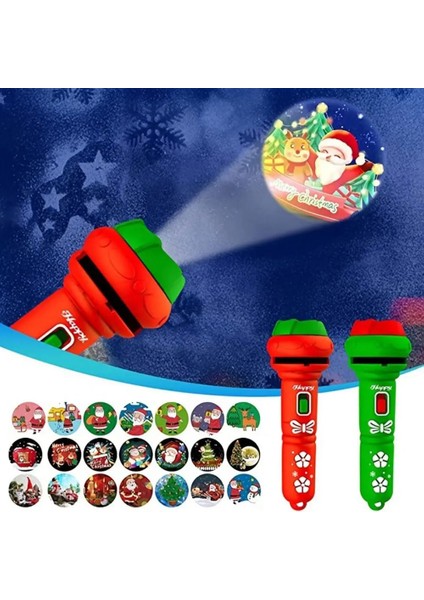 Yeşil Noel Çocuk Projektör Oyuncak 24 Slayt Gösterisi ile Simülasyon Projeksiyon El Feneri Aydınlık Oyuncak Renkler Desenler Biliş Edu (Yurt Dışından)