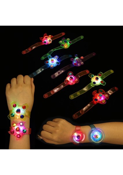 2 Adet Rastgele 1/5 Adet Yaratıcı Aydınlık Bilek Bandı Flaş LED Dönen Gyro Bilezik Çocuklar Için Karikatür LED Gyro Bilezik Spiral Twister Oyuncaklar Hediye (Yurt Dışından)