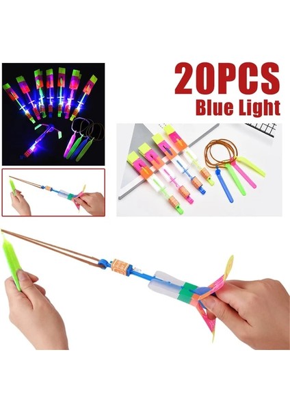 20 Adet 10-100 Adet Açık Parlayan Roket Flaş LED Işık Gece Çocuklar Aydınlık Sapan Oyuncaklar Parlaklık Sapan Elastik Lastik Bant Mancınık (Yurt Dışından)