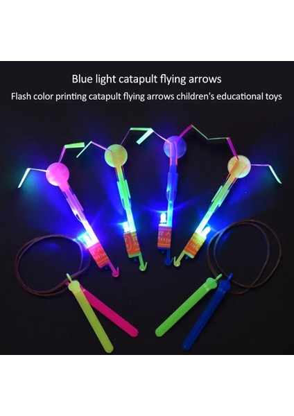 2pcs Yeni 1-3pcs Inanılmaz Işık Oyuncak Ok Roket Helikopteri Uçan Oyuncak LED Işık Oyuncaklar Parti Eğlenceli Hediyeler Lastik Bant Mancınık Aydınlık Oyuncak (Yurt Dışından)