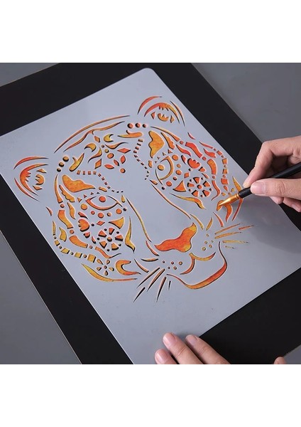 B1 5 Adet/takım Boyama Çocuk Oyuncakları Şablonlu Şablon Dıy Scrapbooking Boyama Kaplan Aslan Fil Cetvel Çocuk Eğitici Oyuncaklar (Yurt Dışından)