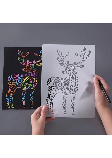 B1 5 Adet/takım Boyama Çocuk Oyuncakları Şablonlu Şablon Dıy Scrapbooking Boyama Kaplan Aslan Fil Cetvel Çocuk Eğitici Oyuncaklar (Yurt Dışından)