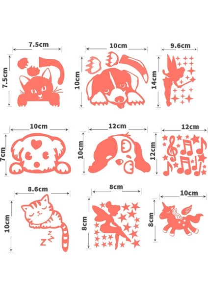 Pembe Köpek Yavrusu Pembe Aydınlık Boya Karikatür Anahtarı Duvar Sticker Karanlıkta Glow Kedi Floresan Peri Ay Yıldız Çocuk Ev Ipucu Dekorasyon Oyuncaklar (Yurt Dışından) fırsatları