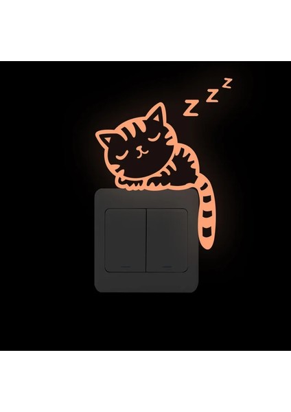 Pembe Köpek Yavrusu Pembe Aydınlık Boya Karikatür Anahtarı Duvar Sticker Karanlıkta Glow Kedi Floresan Peri Ay Yıldız Çocuk Ev Ipucu Dekorasyon Oyuncaklar (Yurt Dışından) indirimleri