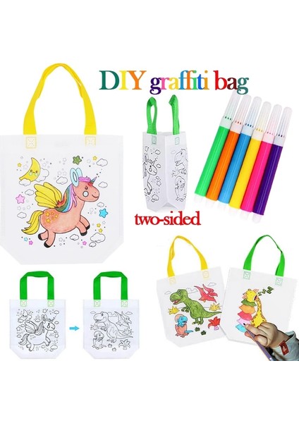 Nh Dıy Graffiti Çanta Işaretleyiciler ile El Yapımı Boyama Olmayan Dokuma Çanta Çocuklar Için Sanat El Sanatları Renk Doldurma Çizim Oyuncakları Çizim Oyuncakları (Yurt Dışından) modelleri