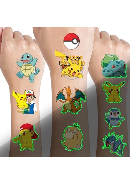 Stil 6 Yeni Pokemon Aydınlık Dövme Çıkartmalar Su Geçirmez Sevimli Pikachu Etiket Komik Karikatür Çocuk Kız Noel Doğum Günü Hediyesi Ödül Oyuncak (Yurt Dışından)