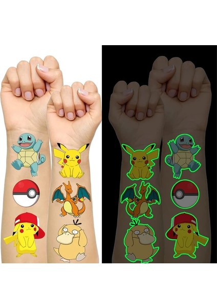 Stil 6 Yeni Pokemon Aydınlık Dövme Çıkartmalar Su Geçirmez Sevimli Pikachu Etiket Komik Karikatür Çocuk Kız Noel Doğum Günü Hediyesi Ödül Oyuncak (Yurt Dışından)