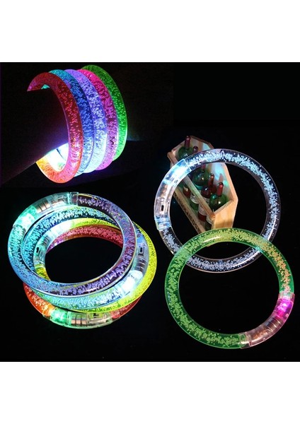 1 Adet Rastgele Renk B Yanıp Sönen LED Bilezik Light Up Akrilik Bileklik Parti Bar Noel Aydınlık Bilezik Çocuklar Için Aydınlık Oyuncaklar DS39 (Yurt Dışından)