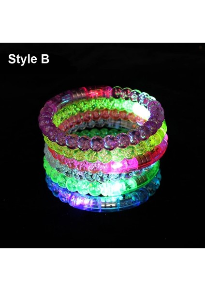 1 Adet Rastgele Renk B Yanıp Sönen LED Bilezik Light Up Akrilik Bileklik Parti Bar Noel Aydınlık Bilezik Çocuklar Için Aydınlık Oyuncaklar DS39 (Yurt Dışından)