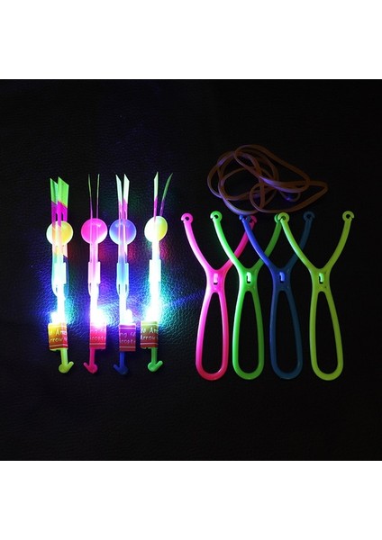 02-15.5 cm Mavi 10/1 Adet Çocuk Ok Roket Oyuncaklar Aydınlık Flaş LED Aydınlatma Up Lastik Bant Mancınık Oyunları Açık Elastik Hızlı Uçan Hediyeler (Yurt Dışından)