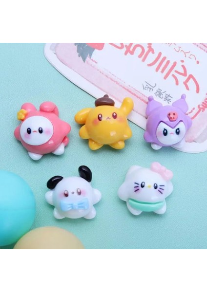 Kuromi2 10 Adet Sanrios Yuvarlak Şekil Kuromi Kittys Purin Köpek Melodi Pochacco Reçine Aydınlık Aksesuarları Dıy Dekoratif Malzemeler Yama Oyuncak (Yurt Dışından) indirimleri