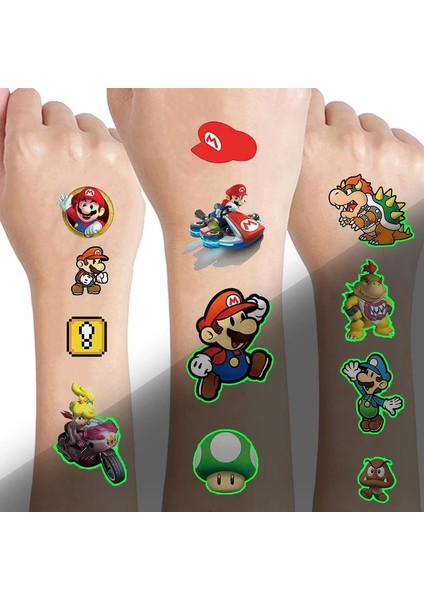 Stil 6 Süper Mary Aydınlık Dövmeler Çıkartmalar Su Geçirmez Sevimli Mario Etiket Karikatür Figürü Cosplay Sahne Parti Dekorasyon Çocuk Hediyeler Oyuncaklar (Yurt Dışından) fiyatları