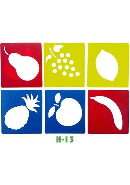 H-11 6pcs/lot.apple Limon Üzüm Meyve Şablonu Şablon Çocuklar Sanat Tahtası Erken Öğrenme Eğitici Oyuncak Parti Iyilik 14X15CM 18 Tasarım (Yurt Dışından)