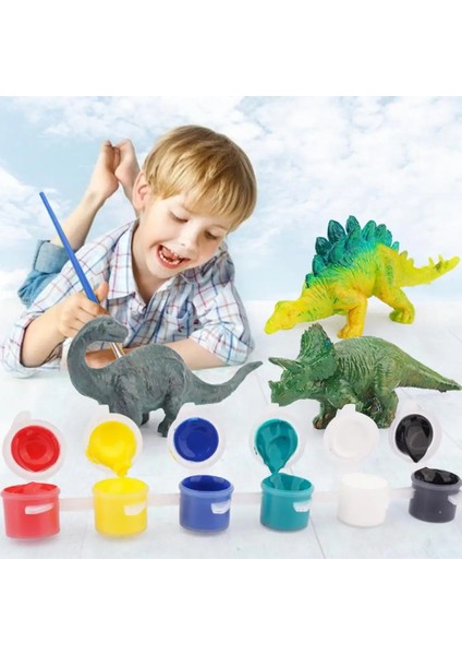 Dıy Boyama 3D Boyama Mini Hayvan Dinozor Pterosaur Stegosaurus Ankylosaurus Modeli Çizim Grafiti Çocuk Çocuk Oyuncakları (Yurt Dışından)