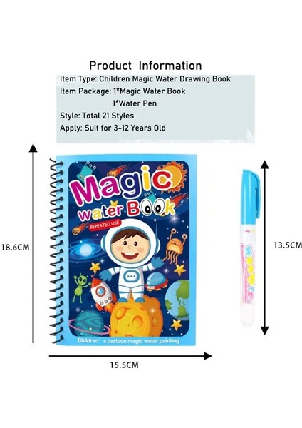 Tip 12 Çocuk Yeniden Kullanılabilir Boyama Kitabı Sihirli Su Çizim Kitabı Dıy Anaokulu Grafiti Boyama Çizim Oyuncaklar Erken Eğitim Oyuncaklar (Yurt Dışından) indirimleri