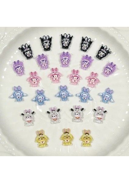 2random 20 Adet Reçine Sanrioed Tırnak Aksesuarları Pochacco Cinnamoroll Kuromi Aydınlık Melodi Manikür Sanat Dekoru Dıy Aksesuarları Oyuncaklar Hediye (Yurt Dışından)