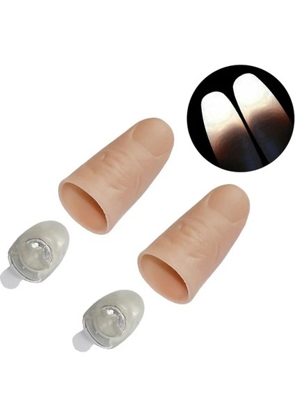02 2 Adet Başparmak LED Işık Up Oyuncaklar Çocuklar Büyülü Trick Sahne Komik Yanıp Sönen Parmaklar Fantastik Parlayan Oyuncaklar Çocuk Aydınlık Hediyeler (Yurt Dışından)